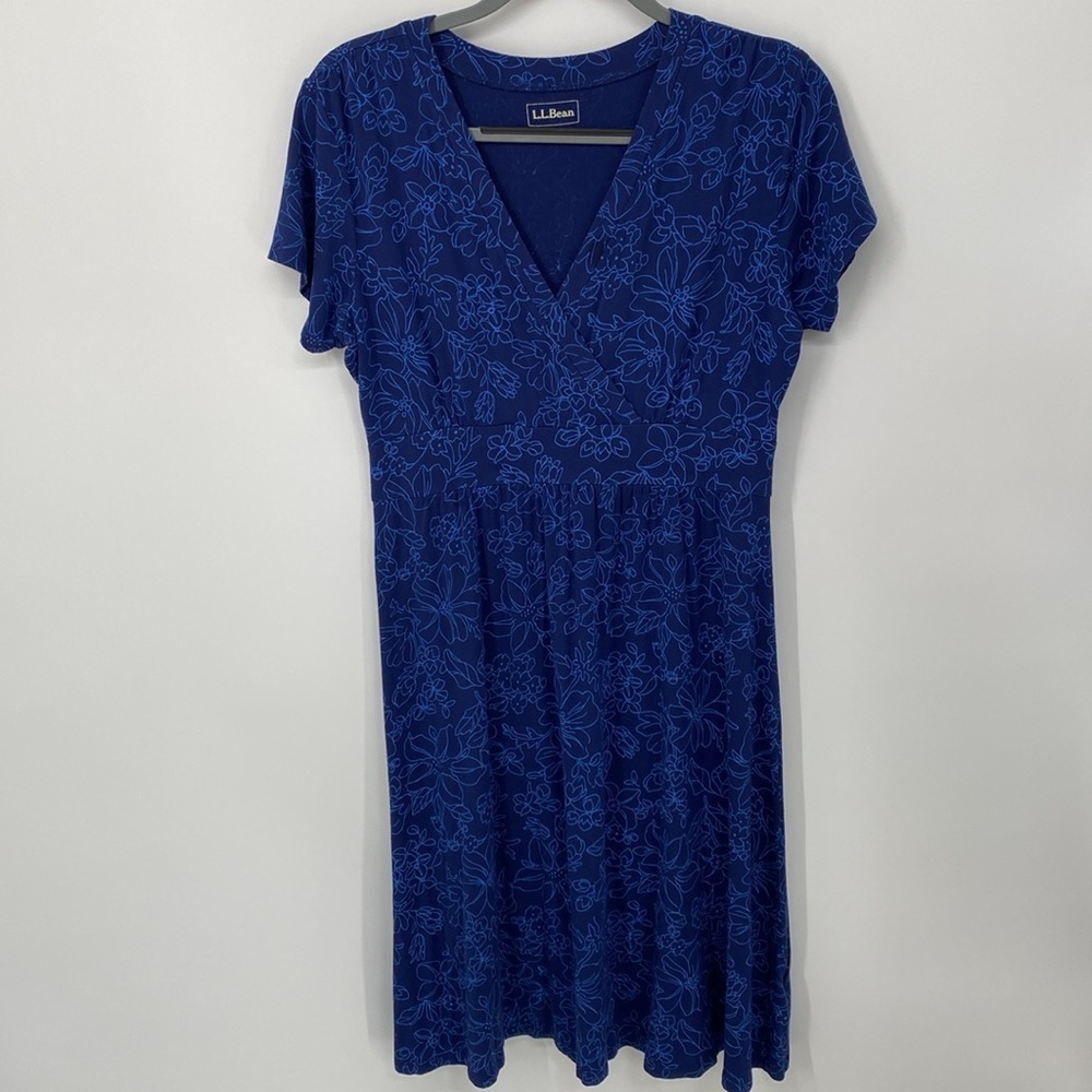 LL Bean Floral Dress Size Medium Petite